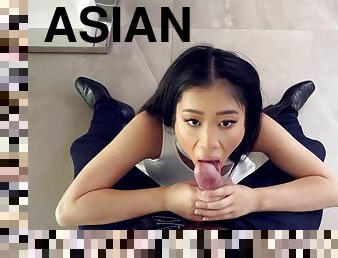 asiatique, chatte-pussy, babes, fellation, ados, point-de-vue, naturel, chevauchement, petite, sexe-habillé