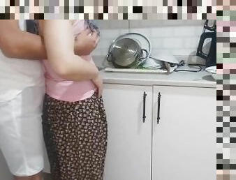 Arab Stepmom Can't Get Enough Of Having Sex In The Kitchen