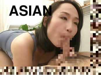 Makimura Megumi pleasuring herself with a vibrator and sucks a dick