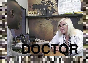 Doctor Lacey smokes a huge black dick