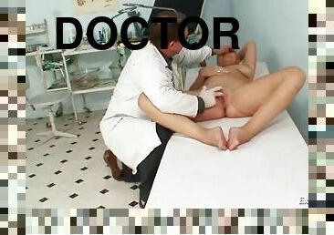 Doctor working her pretty young pussy