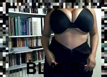 Black BBW with a big ass doing webcam tease