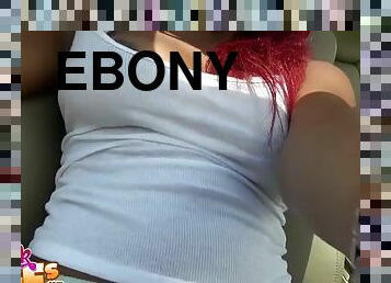 Interracial dick sucking with horny ebony redhead teen babe
