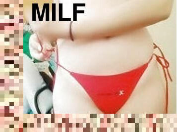milf, sexe-de-groupe, ejaculation, lingerie, webcam, bikini