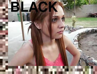 Stunning redhead girl finally sees how it feels to get blacked!