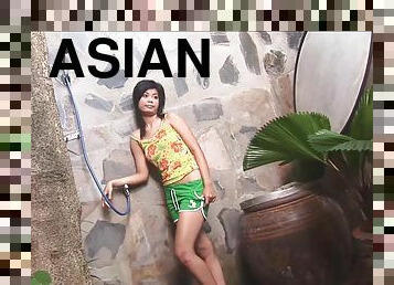 Lush Asian babe reveals her natural boobs and the beautiful pussy