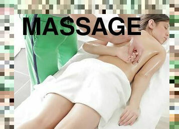 Stunning sex massage with oiled teen