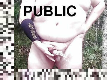 papá, gorda, enorme, masturbación, al-aire-libre, meando, público, amateur, gay, regordeta