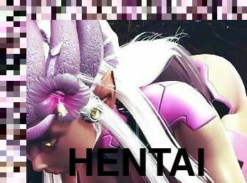 Alien girl on an alien planet takes anal beads up her ass  3D Hentai