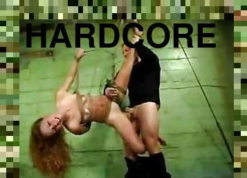 hardcore, bdsm, rousse, douleur, bondage, petits-seins