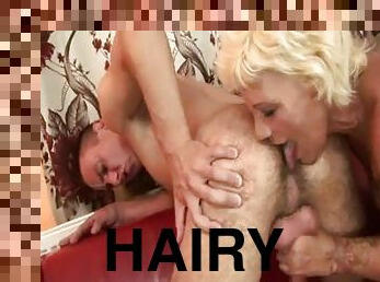 Hairy mature is willing to do it all for him