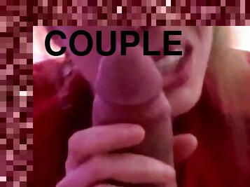 Nasty Blonde Licking Cum Off my Dick