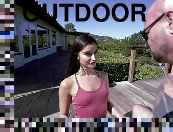 Incredible outdoors blowjob and titjob by stunning model Emily Willis