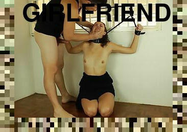 Cute girlfriend loves being tied up and treated like a slave