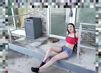 Sexy chick Lexxi Steele spreads her legs to be fucked in the van