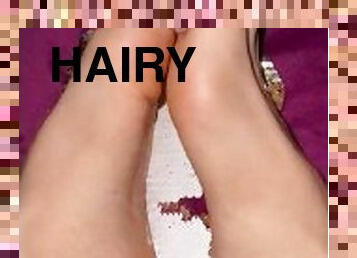 Hairy Legs Long Toenails Purple Sparkle Playboy Pillow foot fetish
