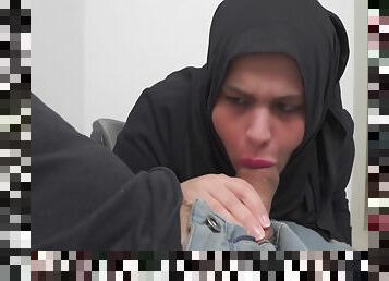 No, Im Not Scared If Someone Sees Me Flash Dick.jerking Off In Front Of Hijab Woman