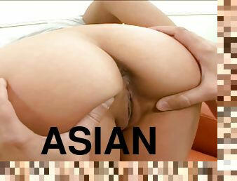 asiatisk, store-pupper, doggy, pussy, hardcore, par, ludder, skjørtet, rumpe-butt, cowgirl