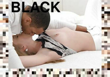 Black man with a large cock fucks shaved pussy of adorable Inga