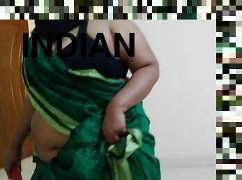 I fucked a Desi beautiful Indian saree wearing maid (Huge Boobs & Ass) Cum wild behind her
