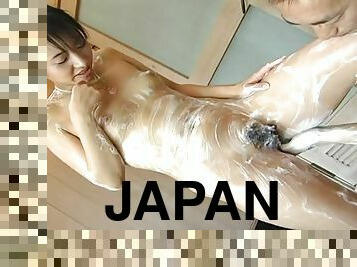 Soapy young Japanese body looks great in the shower