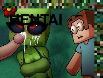 Minecraft Porn Hornycraft Shy Creeper Suck the CUM Out of STEVE Game Gallery