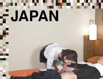 Subtitled Japanese hotel massage leads to blowjob in HD