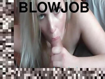 Blonde does a dirty dance and sucks cock