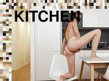Sexy Nela Decker and solo masturbation in the kitchen