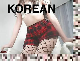 Korean hot babe wearing fishnet pantyhose
