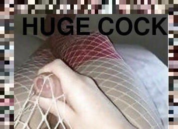 Hot femboy in fishnets explodes