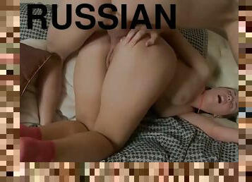 Russian teen gets her fat ass fucked hard