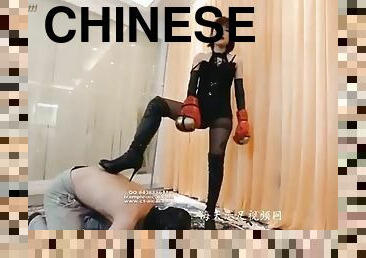 asien, babe, sadomasochismus, fetisch, chinesin, knechtschaft, stiefel, domina