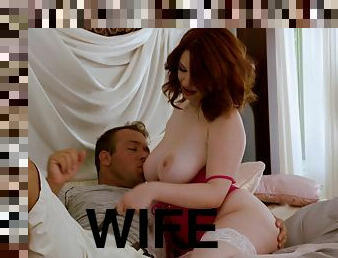 Redhead wife Annabel Redd drops her panties for passionate sex