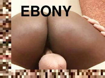 With her big ass and pussy drilled the ebony loudly moans and her curves quiver