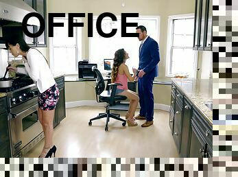 Bubble butt brunette Christian Charity gets fucked in the office