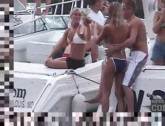 Party girls on boats and couple fucking in woods