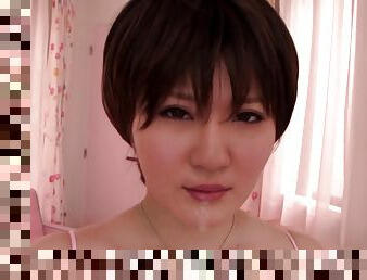 Luscious Momoka Nishina gives a blowjob in POV video