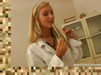 Blonde Dutch Doctor Fucks Her Patient