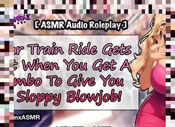 ASMR - Hot Blowjob On A Train Ride By A Slutty Bimbo! Hentai Anime Audio Roleplay