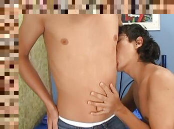 Latino twink bareback fucked in the ass missionary