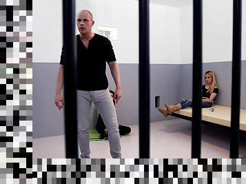 FFM threesome in the prison with sluts Cynthia and Jimena Lago