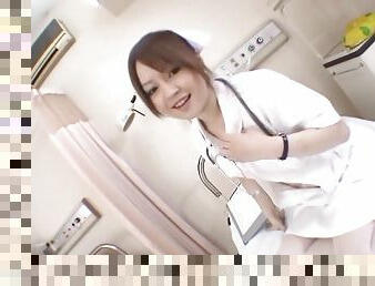 Japanese doctor Ria Sakurai with small tits, fucked by a patient