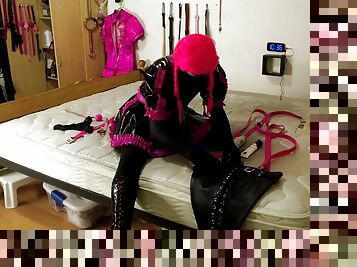 Sissy Maid in a Hogtie Self Bondage Cuff