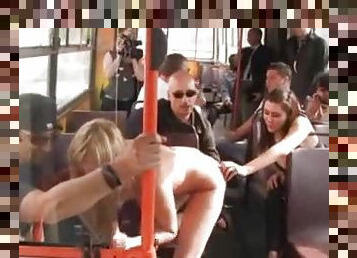 Wild sex scene on a public bus