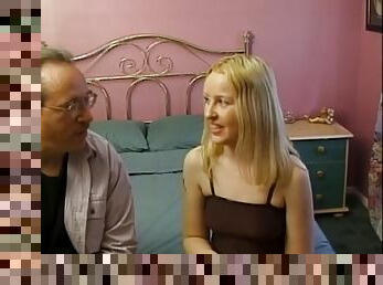 Teen blonde beauty Donna C. has her pretty face covered with cum