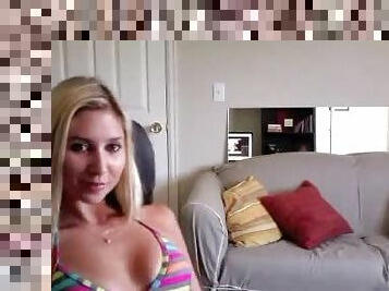 Blonde in bikini chats and humiliates