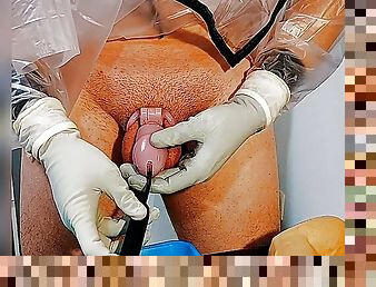 Medical latex gloves masturbation sounding chastity 