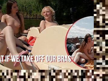 Ersties - Three Girls Go Topless On a Boat For All To See