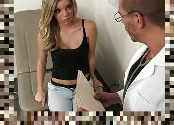 Hot college blonde gets a special treatment at the doctor's office